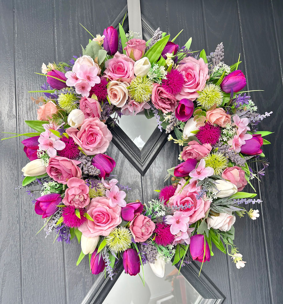 Thumbnail: Handmade large mixed summer wreath 