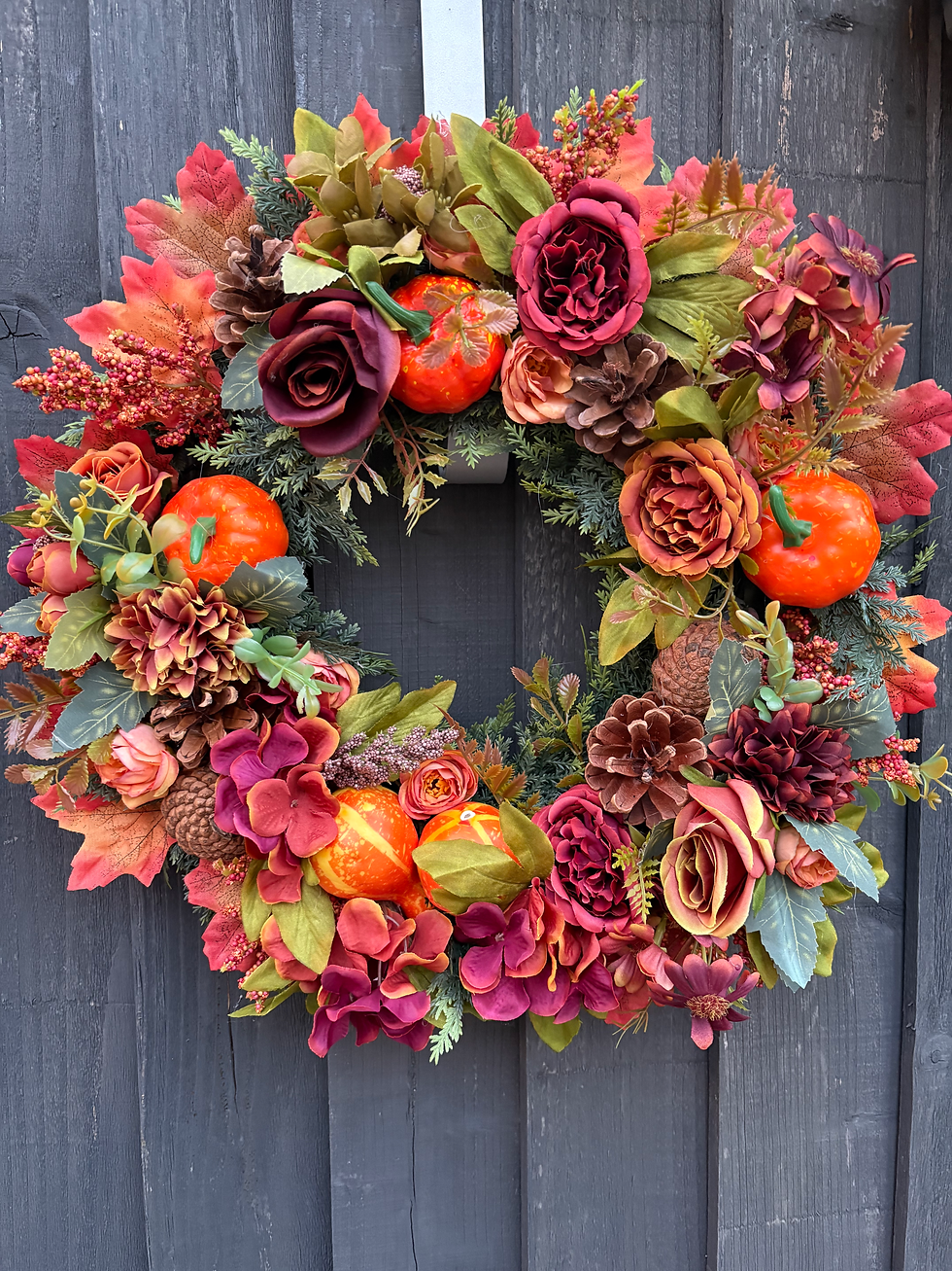 Thumbnail:  Handmade Autumn door wreaths with shades of oranges 