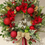 Thumbnail: Handmade Christmas wreath in reds and greens 