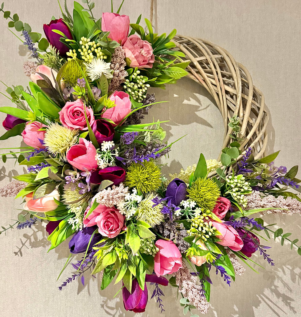 Thumbnail:  Handmade Mixed Tulip Wreath 