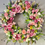 Thumbnail: Pink and white handmade flower wreath