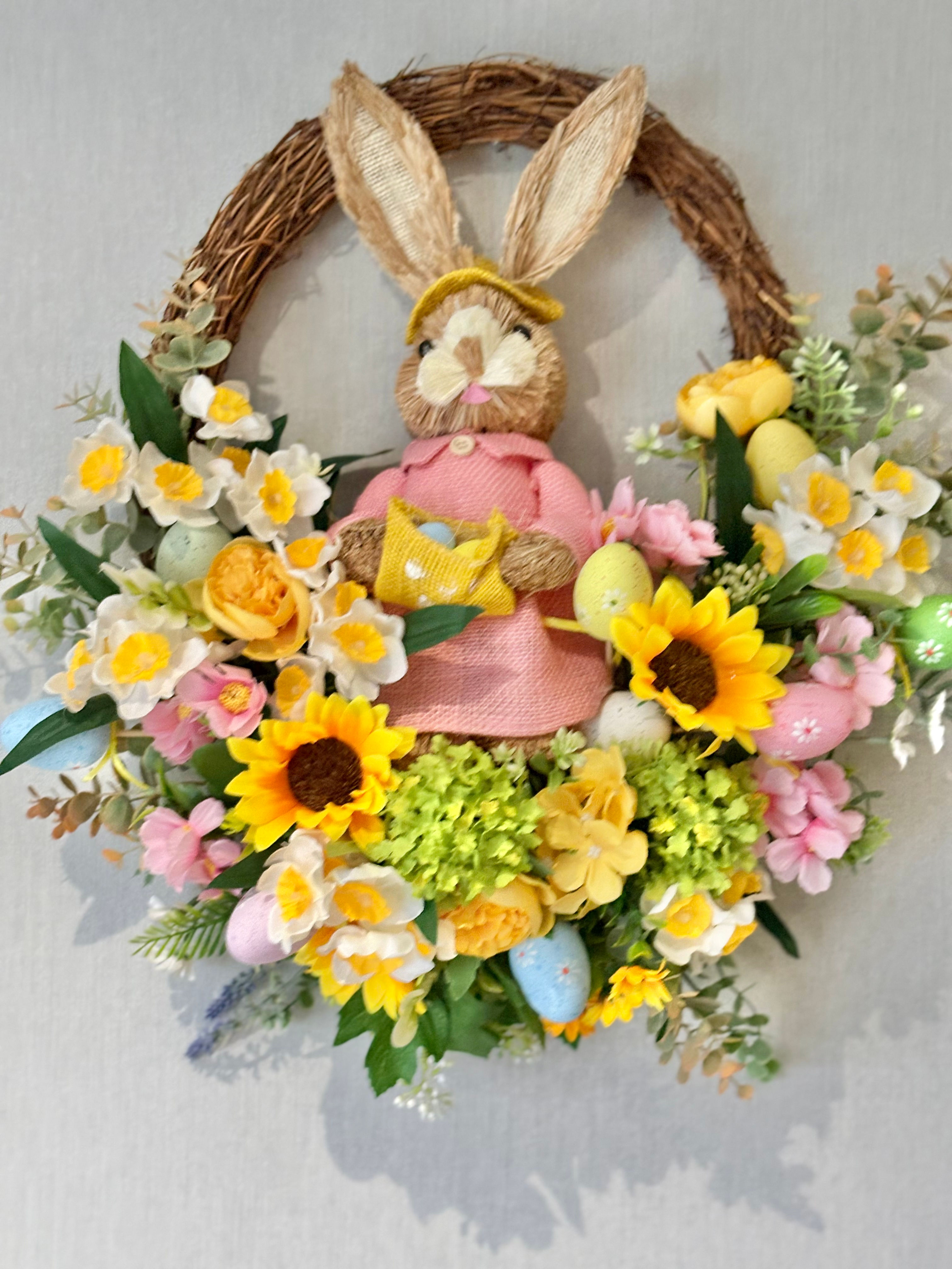 Handmade Spring Bunny Wreath 