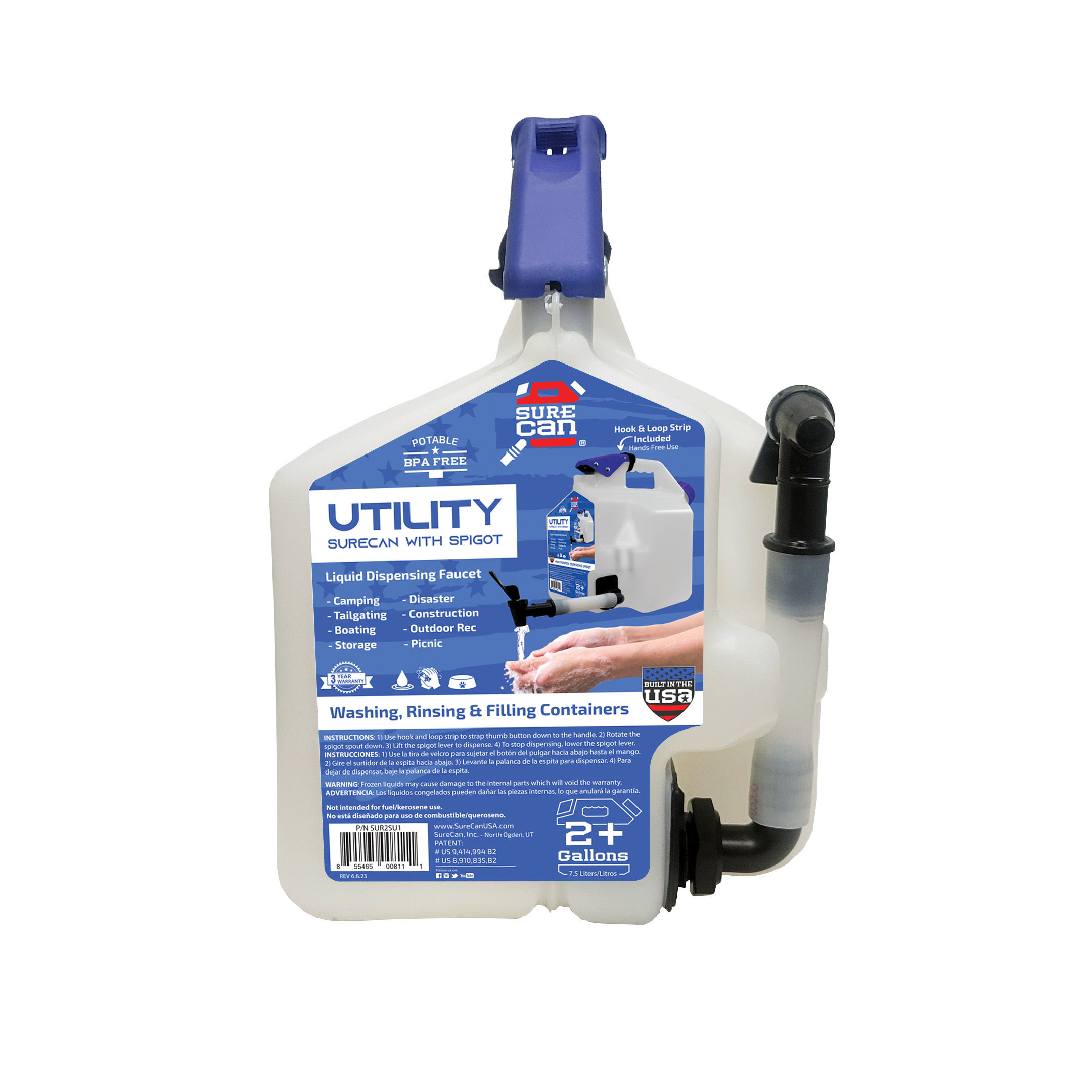 2+ GAL. UTILITY SURECAN w/ SPIGOT