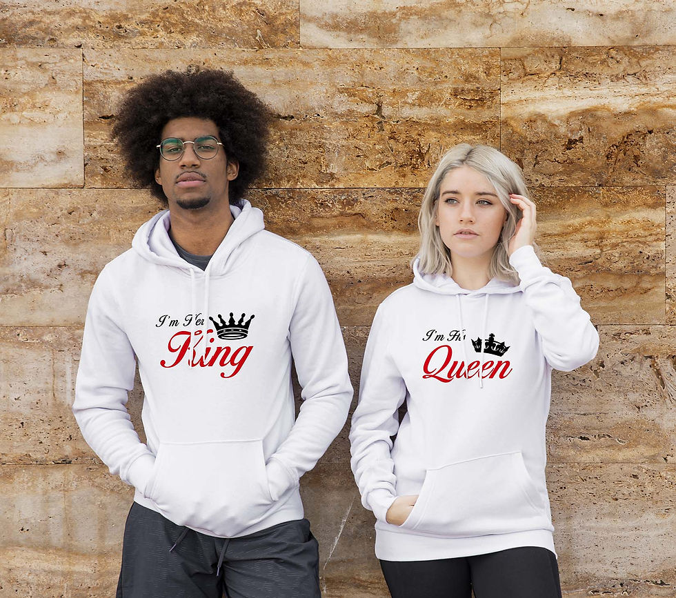 I'm Her King I'm His Queen Couple Hoodie, Buy matching Couple Hoodies