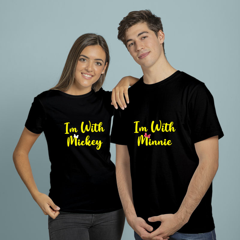Thumbnail: i am with minnie i'm with mickey Couple T Shirt, Buy matching couple t shirts.