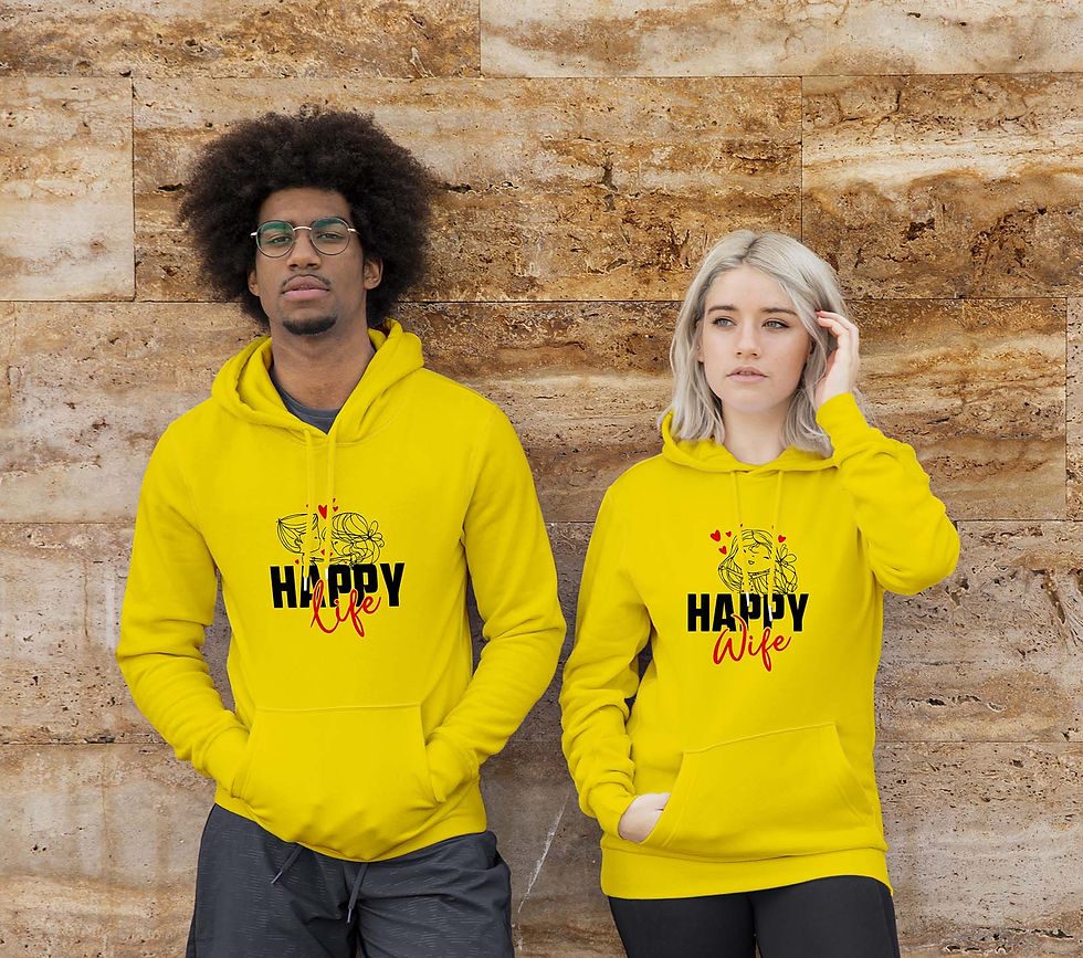 Happy Wife Happy Life Couple Hoodie, Buy matching Couple Hoodies @ 99tshirt.in