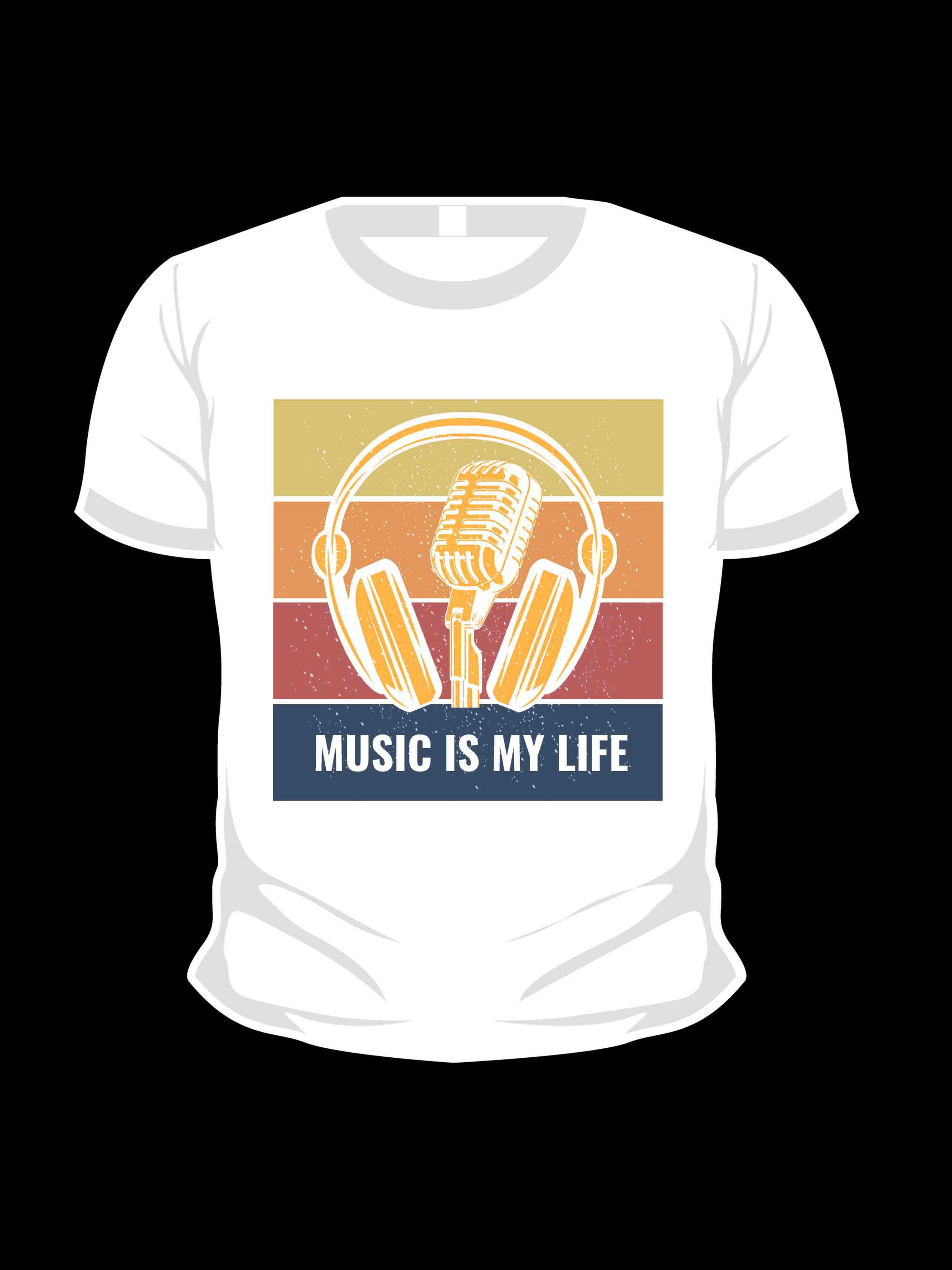 music is my life retro merchandiset shirt design,illustration typography t shirt
