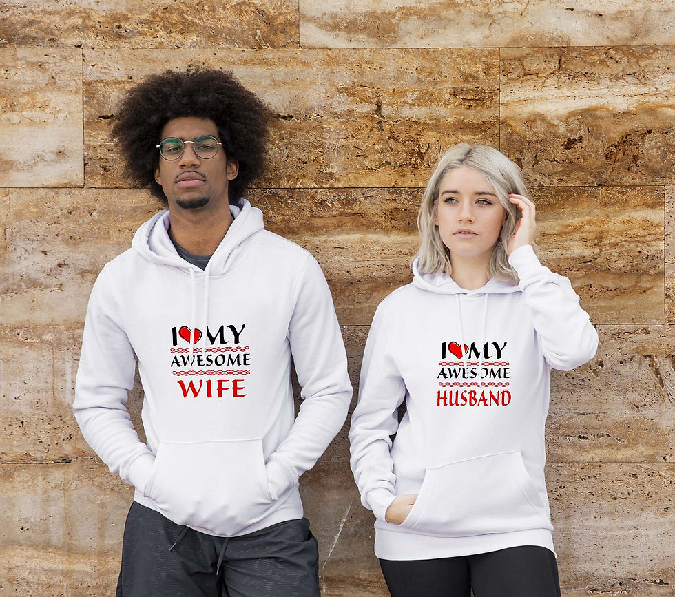 I Love My Awesome Wife I Love My Awesome Husband, Buy matching Couple Hoodies