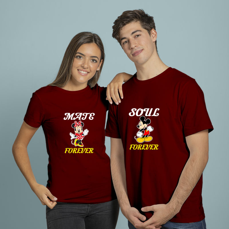 Thumbnail: Soul Mate For ever Couple T Shirts, Buy matching Couple t shirt