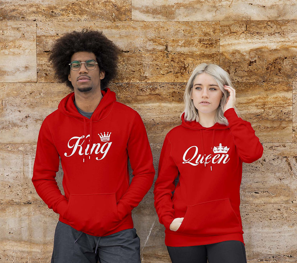 Thumbnail: King And queen, Buy matching Couple Hoodies @99tshirts.in