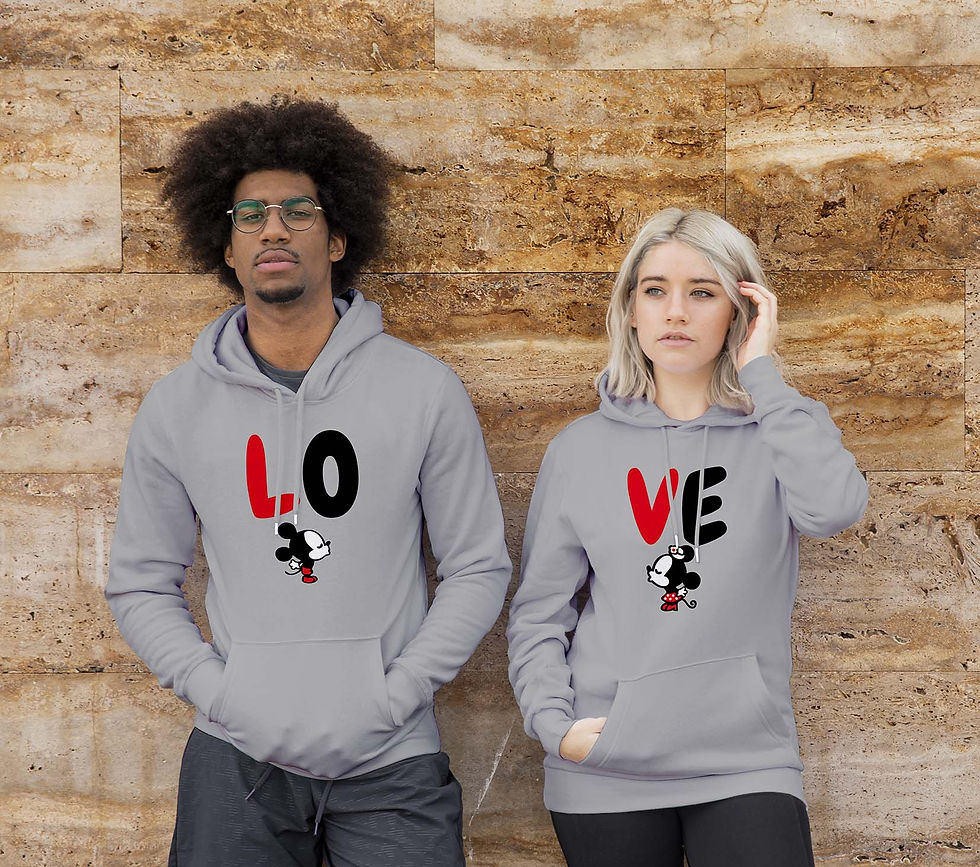 Thumbnail: Love with Mickey and Minnie Mouse Couple Hoodie, Buy matching Couple Hoodies