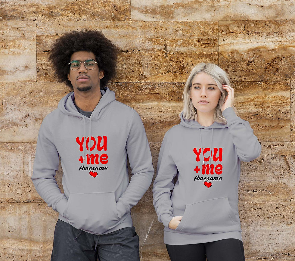 Thumbnail: You and Me Awesome Couple Hoodie, Buy matching Couple Hoodies