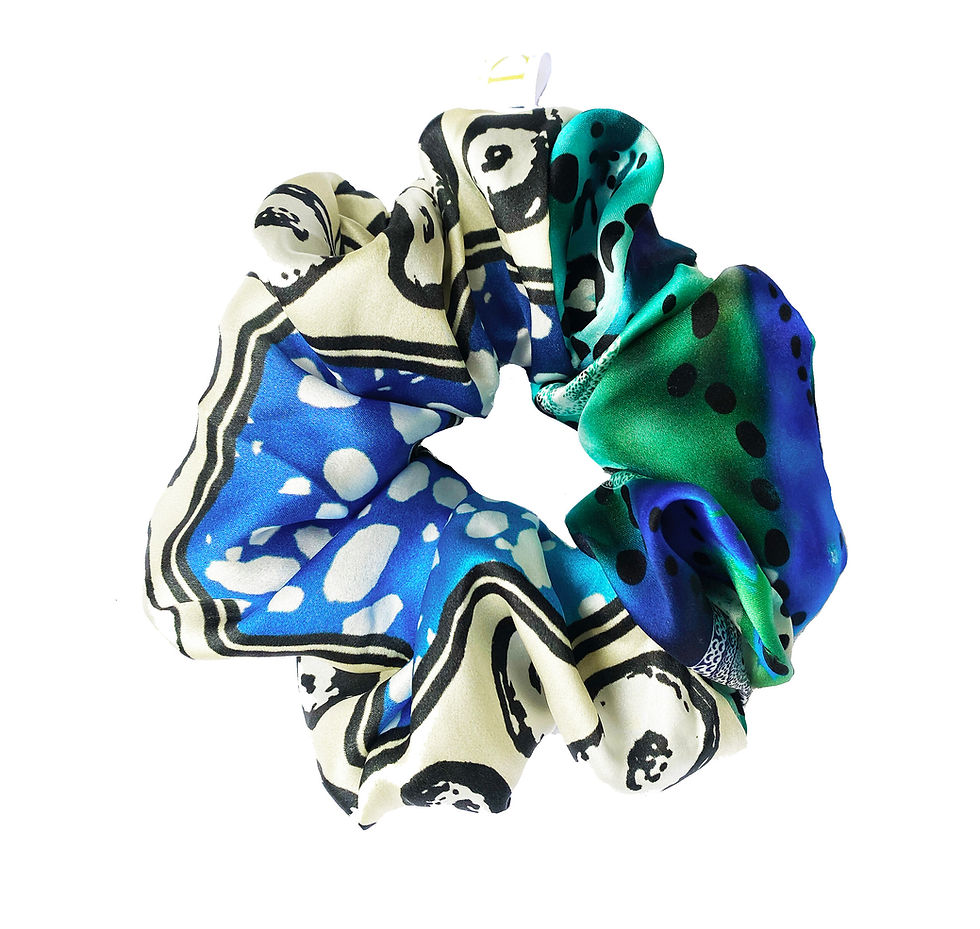 Thumbnail: blue silk scrunchies