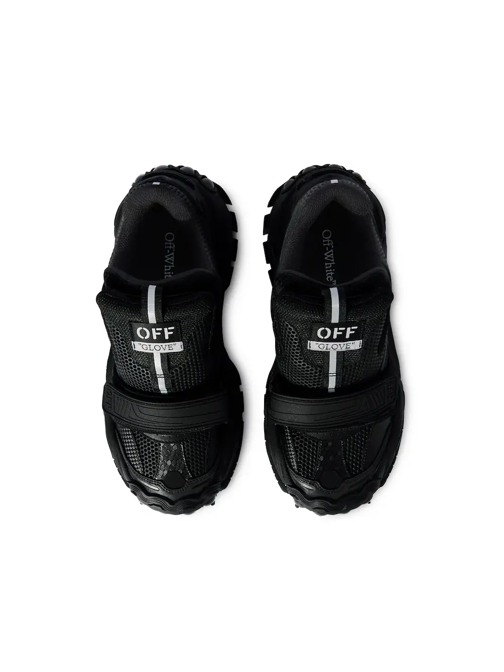 OFF WHITE GLOVE SLIP ON SNEAKERS BLACK BLACK