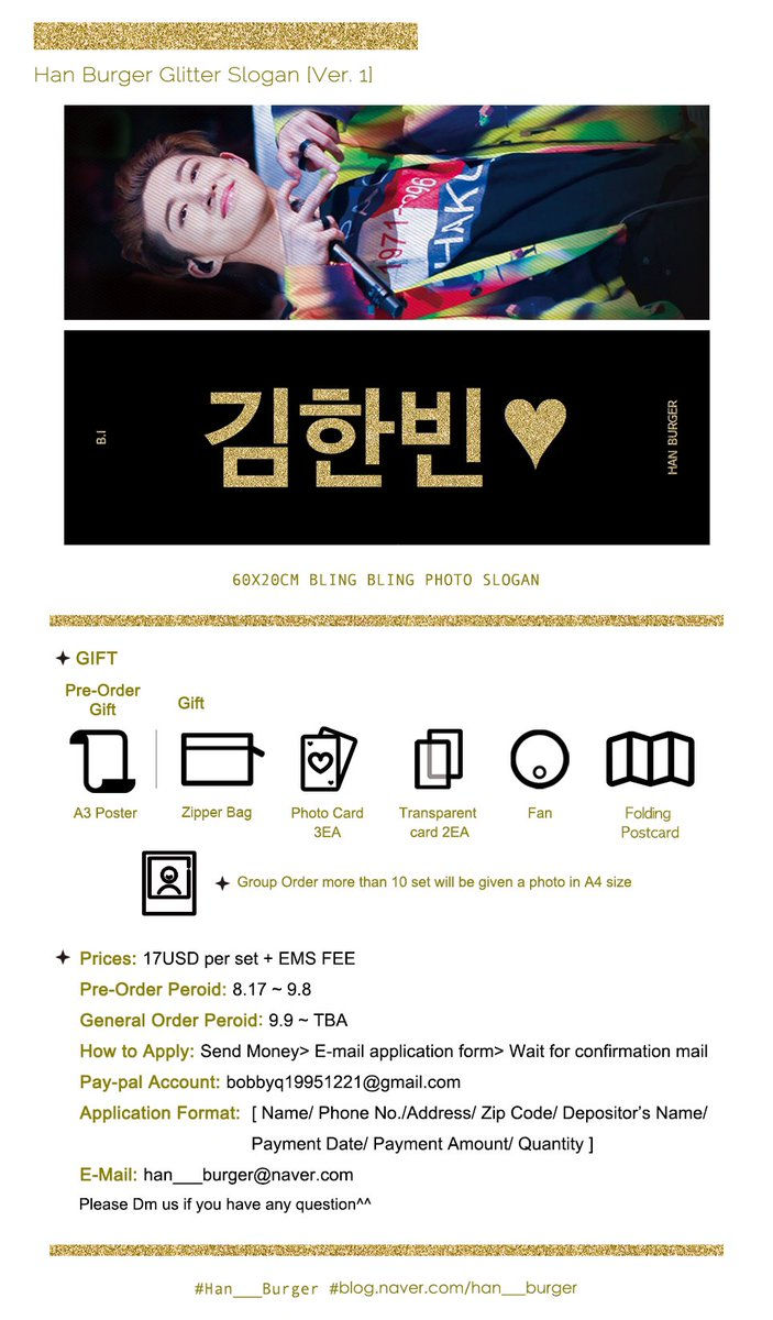 Thumbnail: PO - IKON HANBIN & BOBBY @HAN___BURGER @BobbyQ1221 Bling Slogan Set