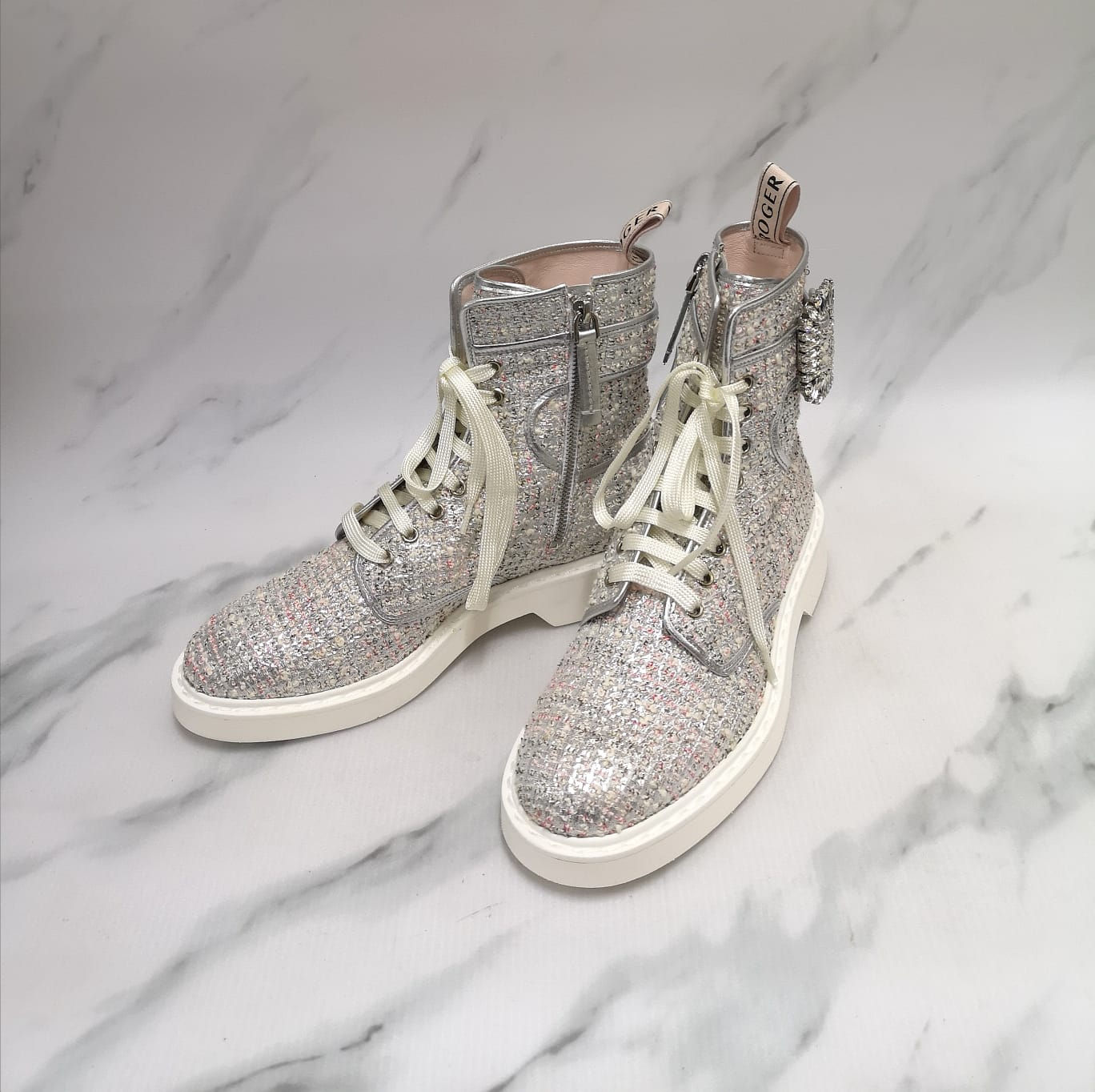 RVS99  Viv Rangers Leather Pip Bootie 25 (Nqq Argento)