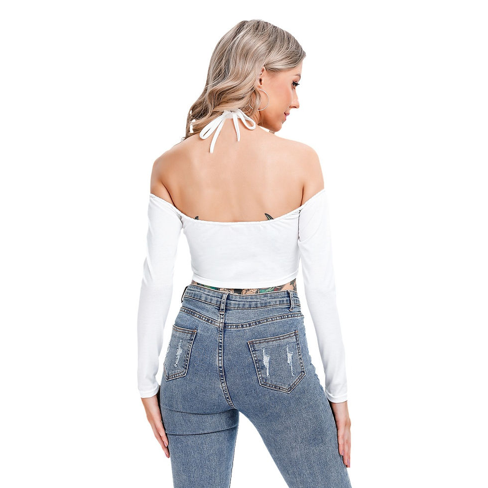 Thumbnail: All-Over Print Women's Halter Lace-up Top