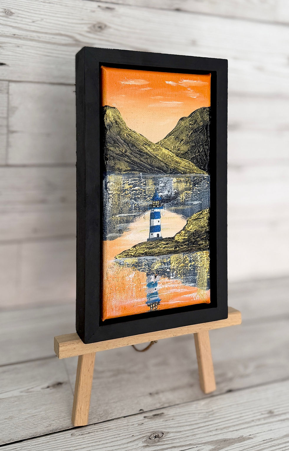 Thumbnail: "Evening reflections" 10x20cm canvas