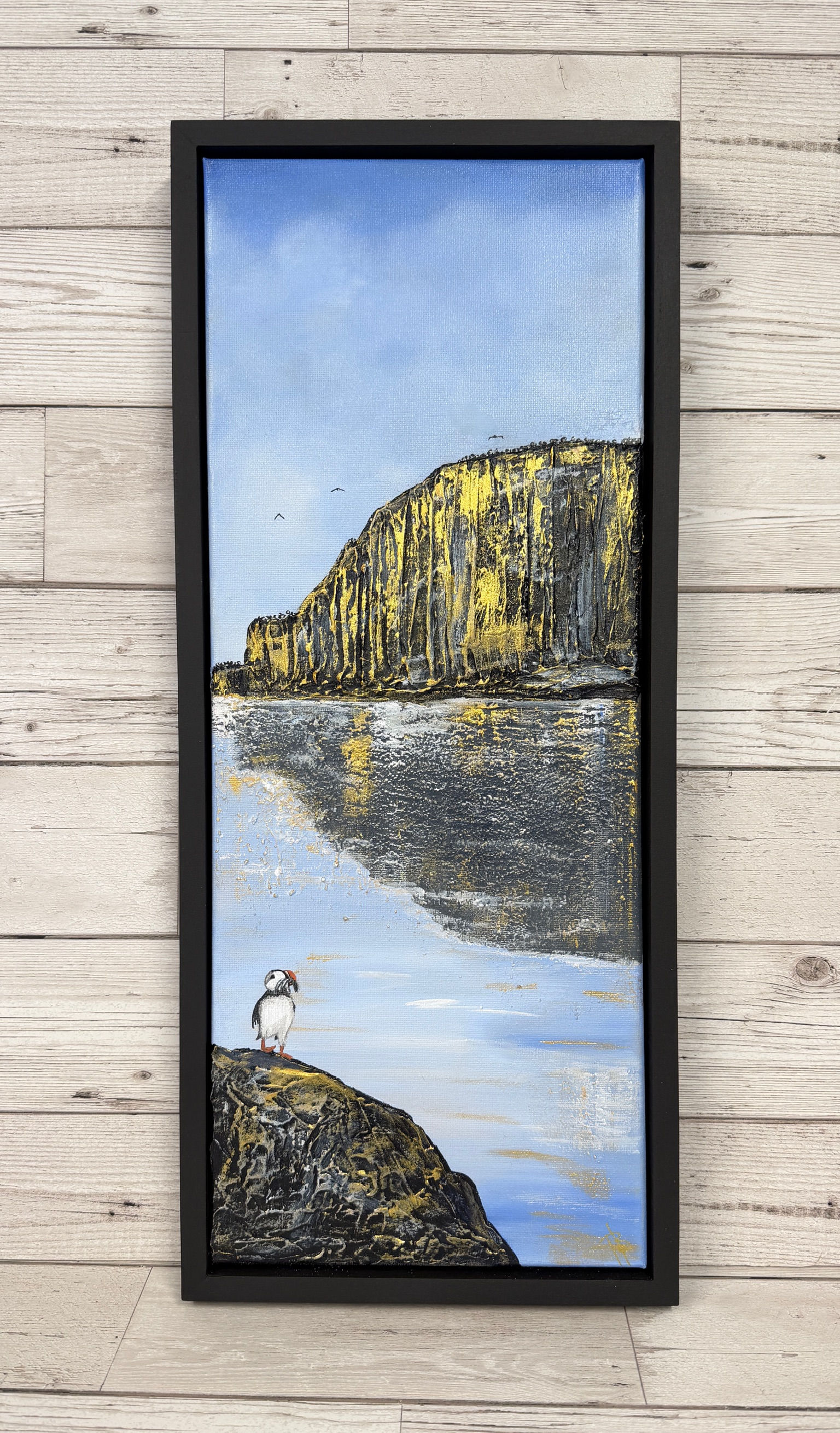 "A quick bite for breakfast" 20x50cm canvas