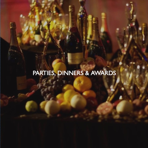 Art direction for corporate parties, christmas parties, dinners, and awards