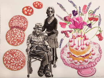 Dad's 80th Birthday. Gouache on paper. 57cm x 76cm5 / 12