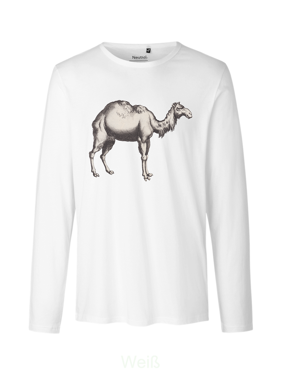 Herren Langarmshirt mit einem Dromedar auf der Brust