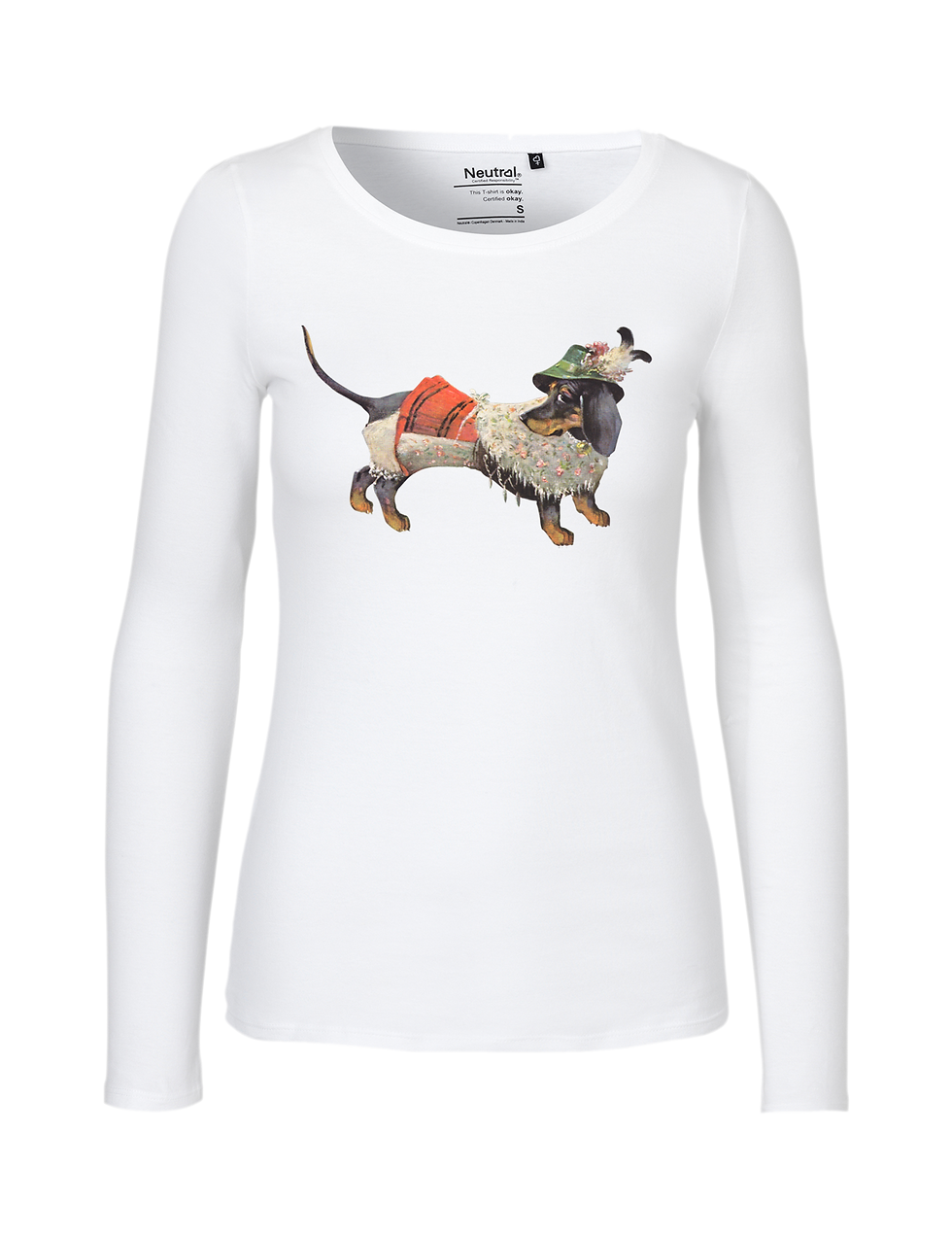 Damen Langarmshirt mit Dackel Hund Dame