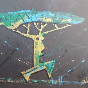 Acrylique et tronçonneuse
65 x 90 cm

2022