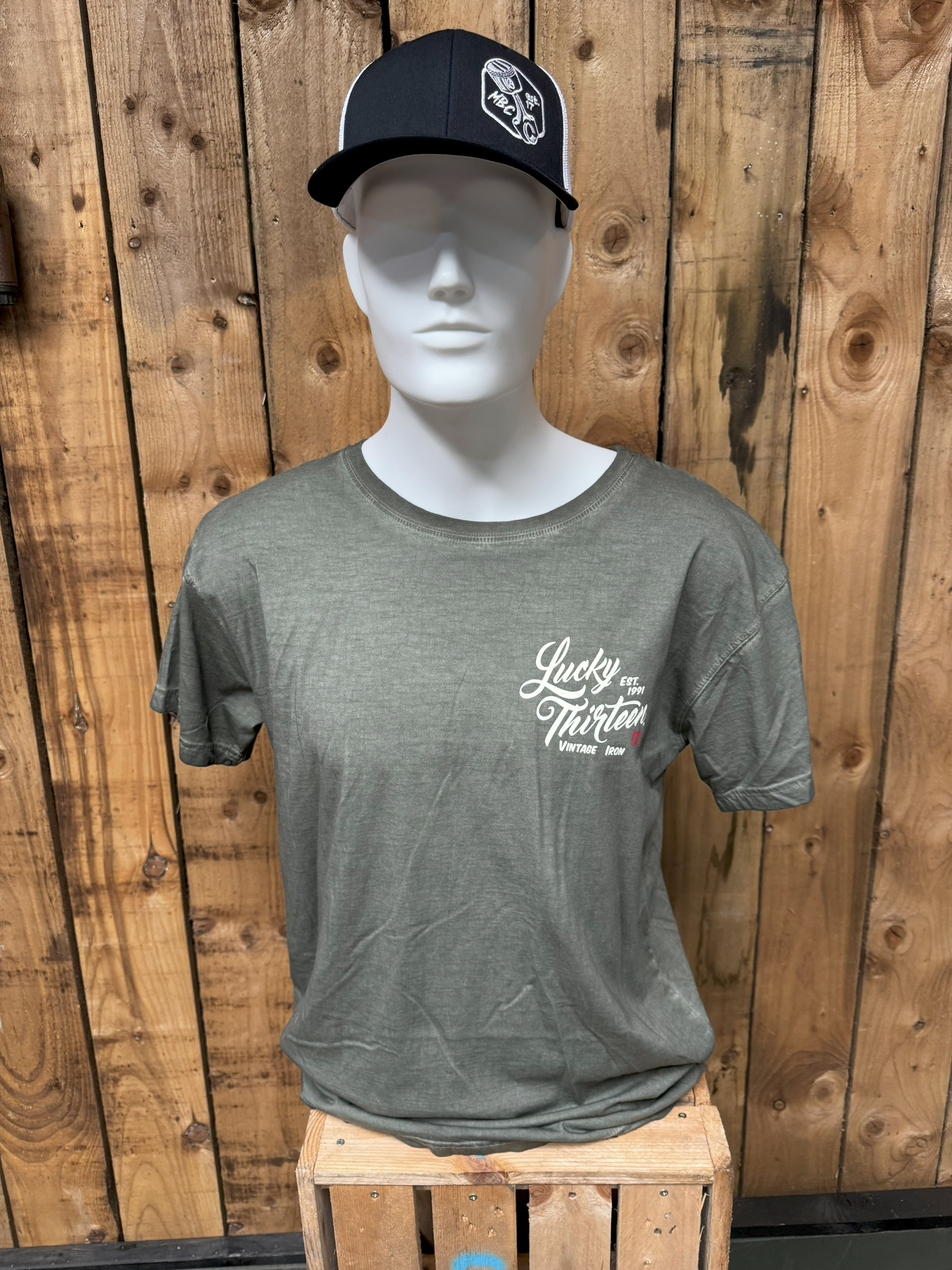 Lucky 13 Vintage Iron T-shirt -Retro Green