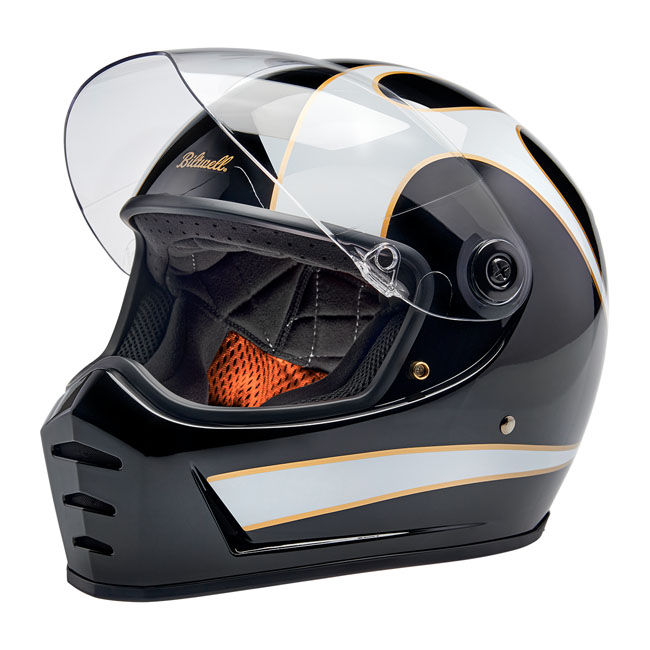 Thumbnail: Biltwell Lane Splitter Helmet - White Flames