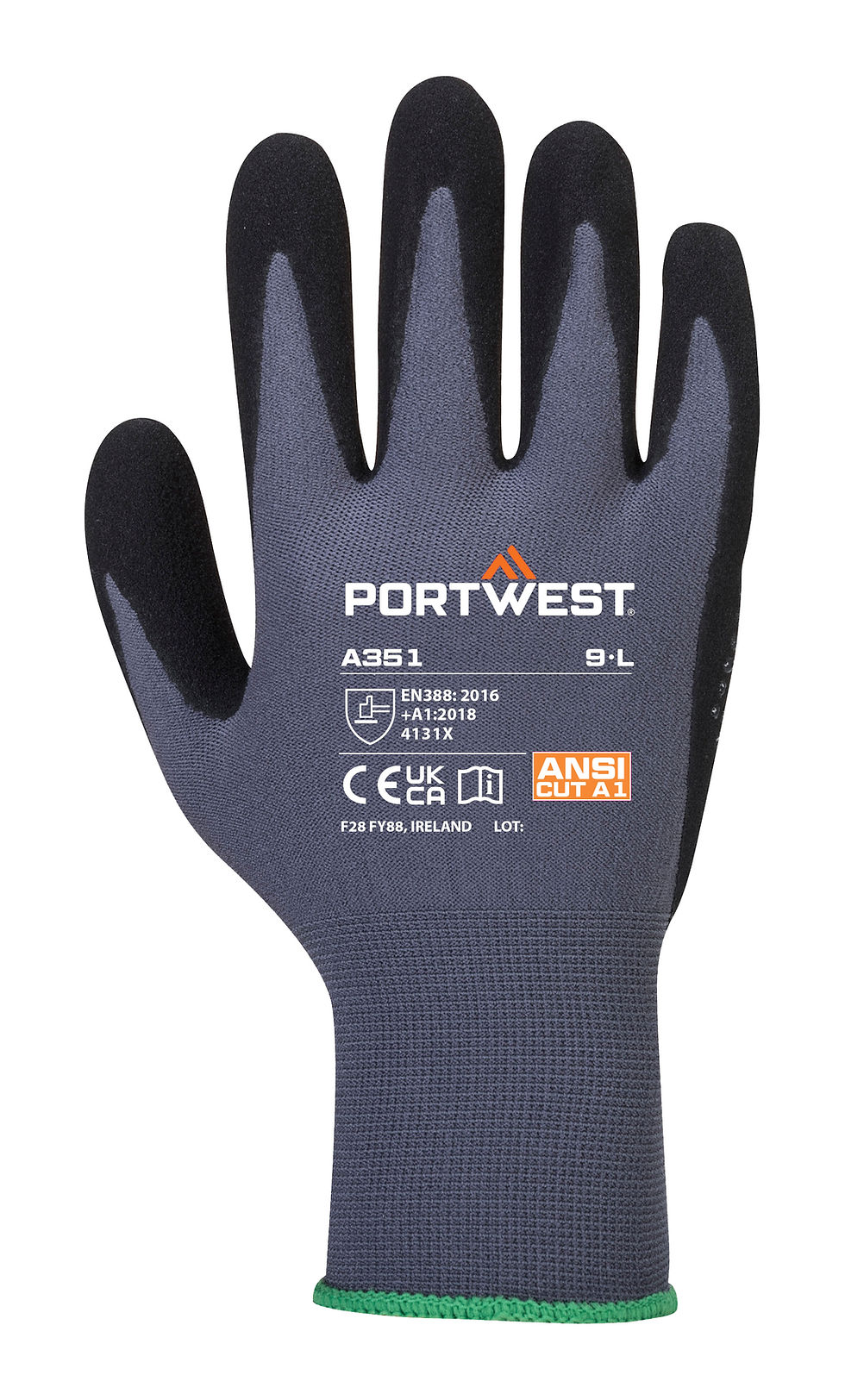 Miniaturbild: Portwest A351 - Dermiflex Plus Nitrilschaum-Handschuh in grau/schwarz