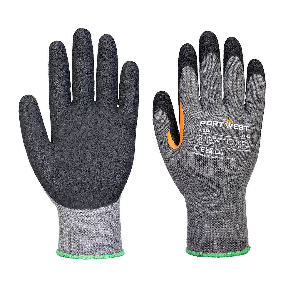 Miniaturbild: Portwest A106 - Grip 10 Latex Reinforced Thumb Glove (grau/schwarz)
