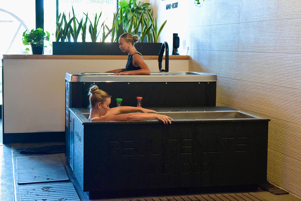 Eye-level view of a serene hydrotherapy pool surrounded by calming decor