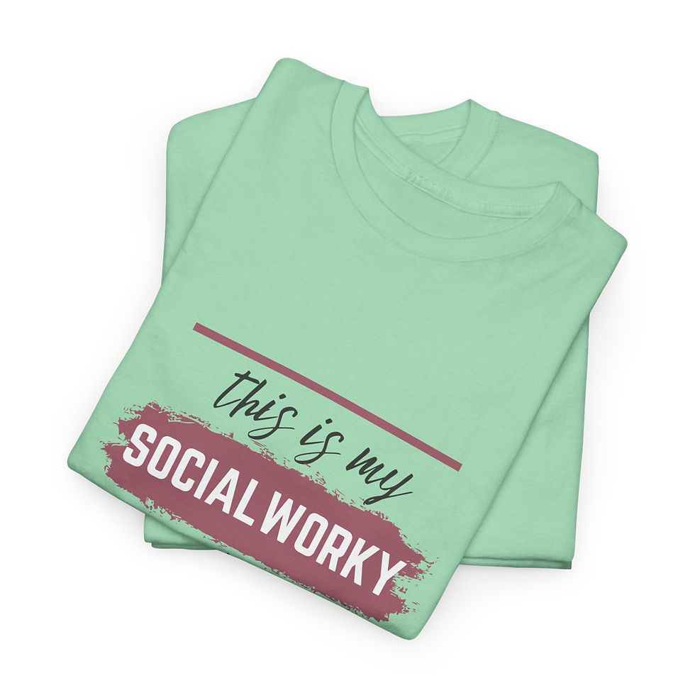 Thumbnail: This Is My Social Worky Unisex Heavy Cotton Tee - Ideal Gift for Social Workers