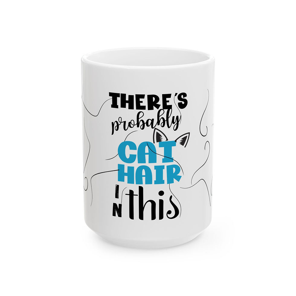Thumbnail: Cat Hair Coffee Mug - Humorous Ceramic Mug for Cat Lovers