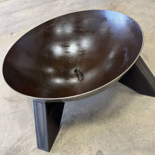 Custom steel fire pit bowl fabricated in Central Alberta
