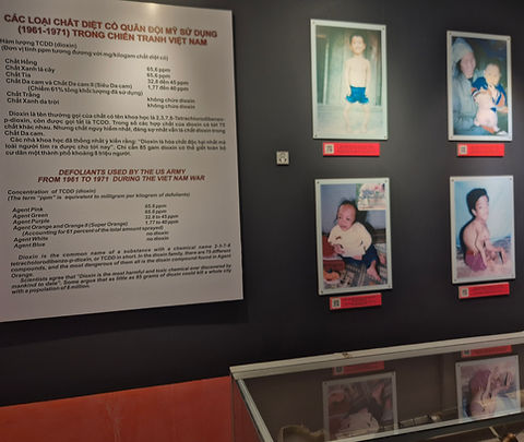 Displays about agent orange in the war museum ho chi minh City