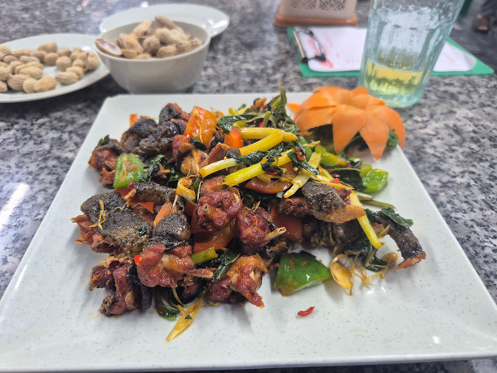 Ếch xào sả ớt Frog legs with lemongrass and chili