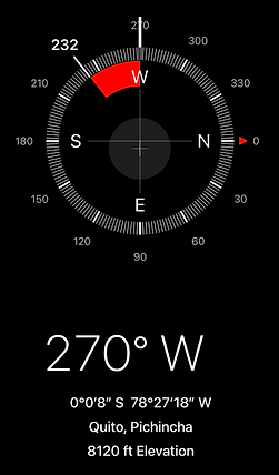 screenshot of mitad del mundo coordinates