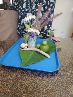 Jo Lapinski ran the program for Freakabana and taught how to make Ikabana. This is Allegra Willis' d