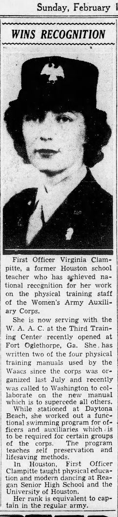 1943_02_14_Sun_Virginia Clampitte physical director_write up_The_Houston_Chronicle.jpg