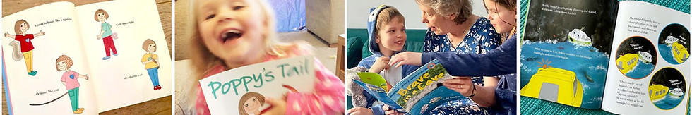Small images of Poppy's Tail and Brave in a Cave children's books