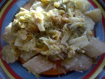 Free St. Lucian recipes food in St. Lucia greenfig and saltfish caribbean lunch recipes