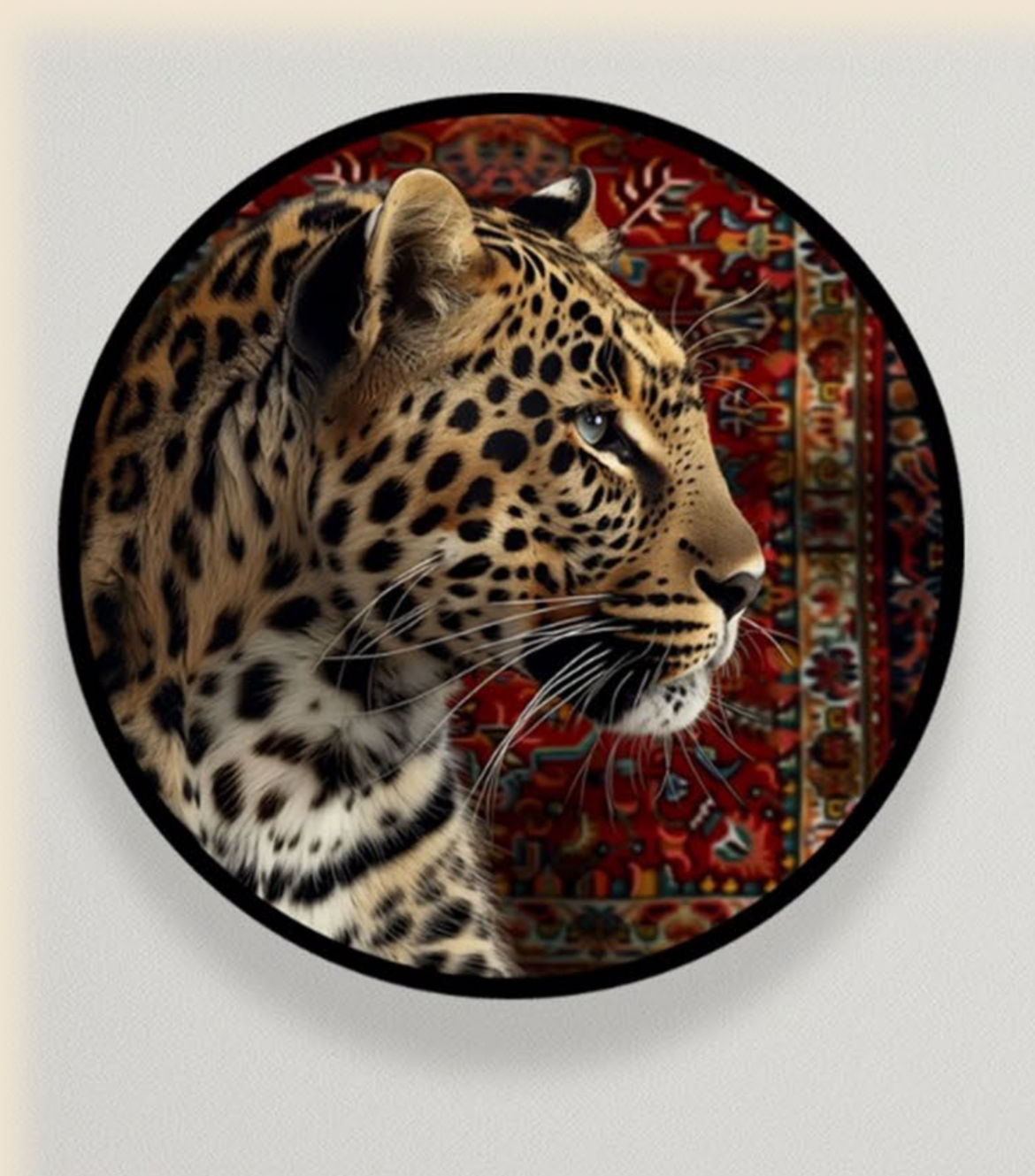 Cam Baskı Leopar Figürlü Tablo 80 cm 