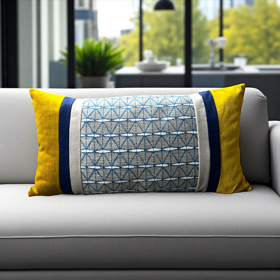 Küçük resim: Mioletti Geometrik Desenli Özel Tasarım Kırlent 35*65 cm