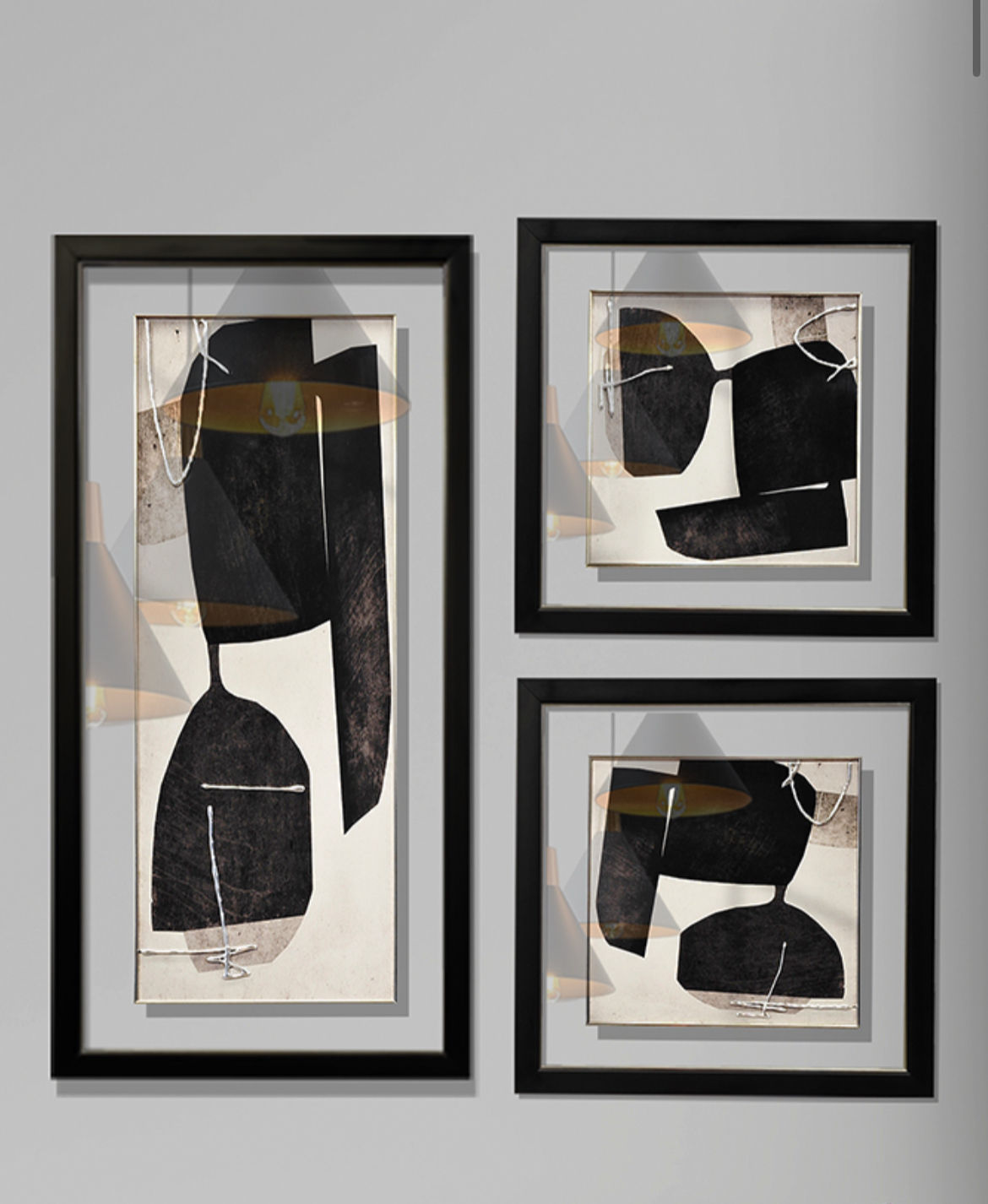 3’lü set Black dekoratif tablo 