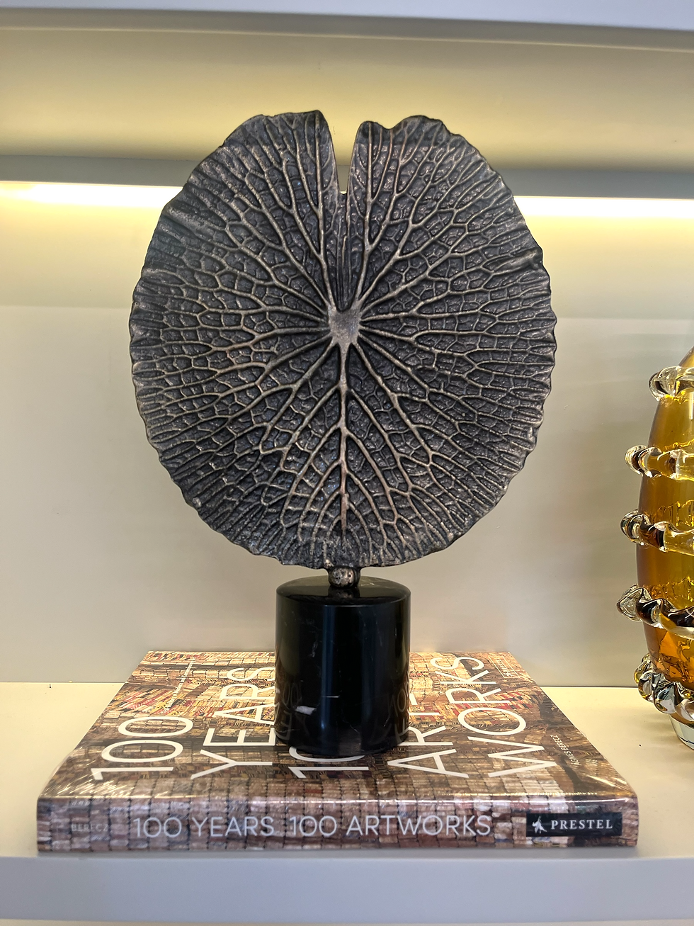 Thumbnail: Eskitme Pirinç İkili Set Leaf Obje 