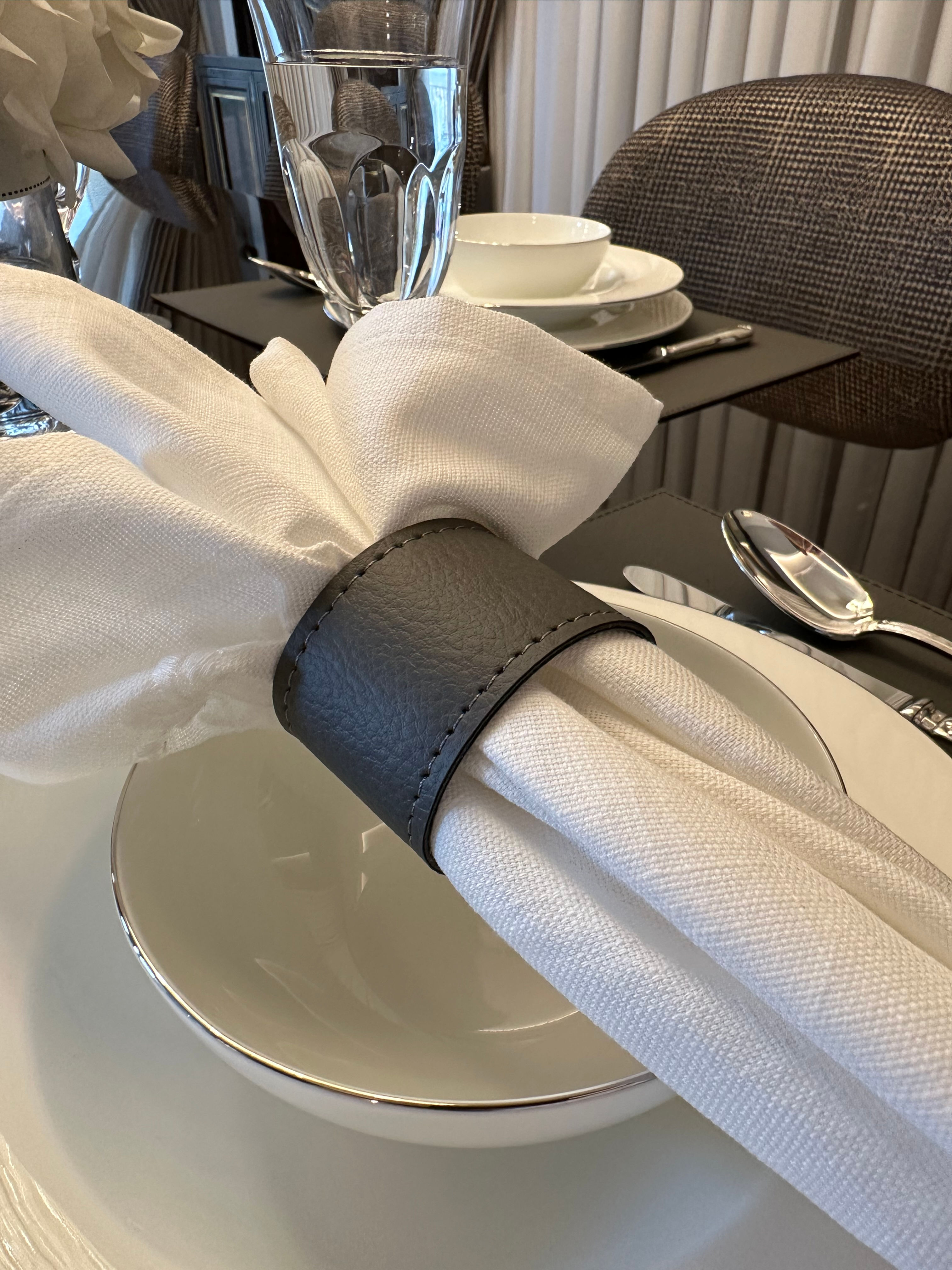 Vegan Deri 4'lü Set Peçete Halkası