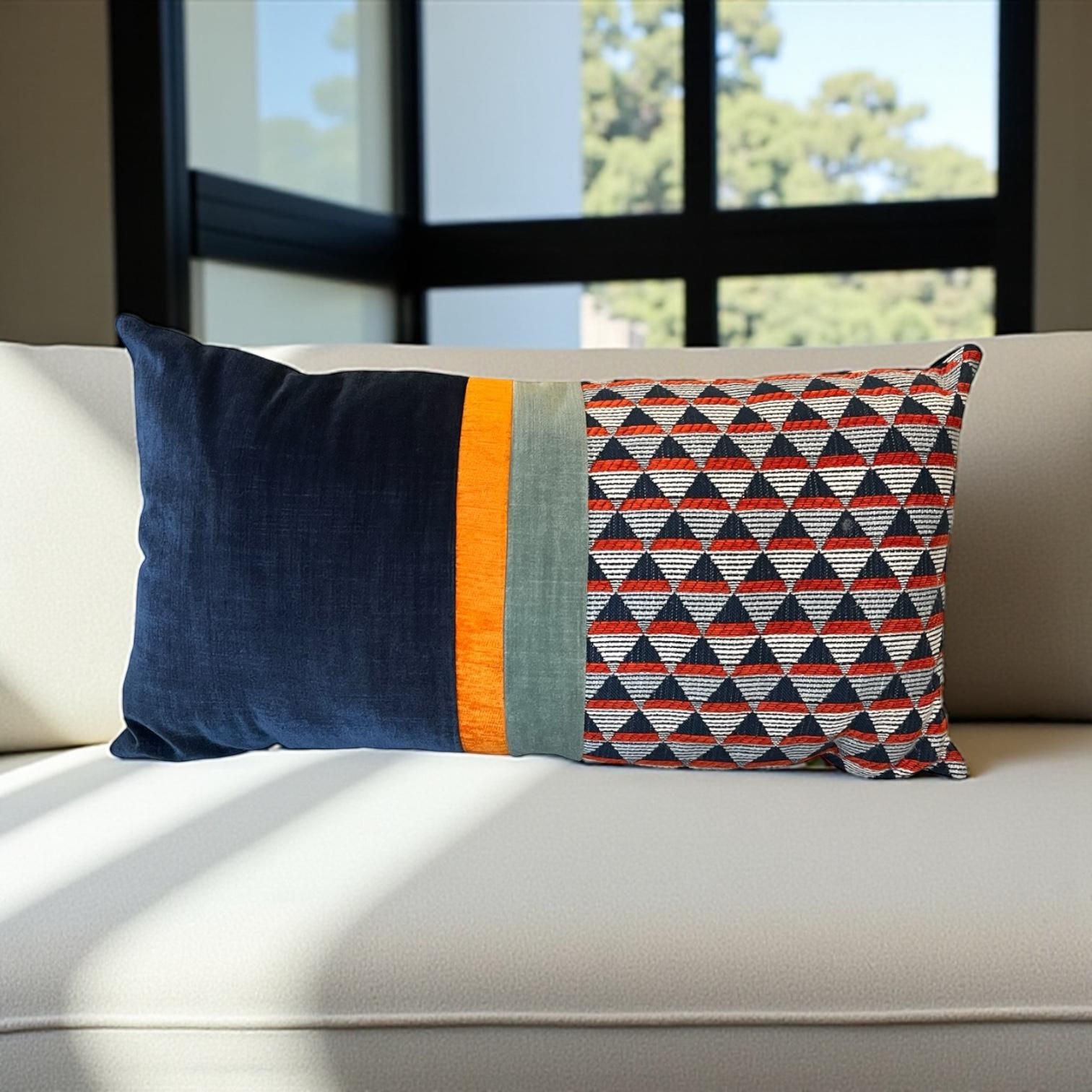 Mioletti Geometrik Desenli Özel Tasarım Kırlent 35*65 cm