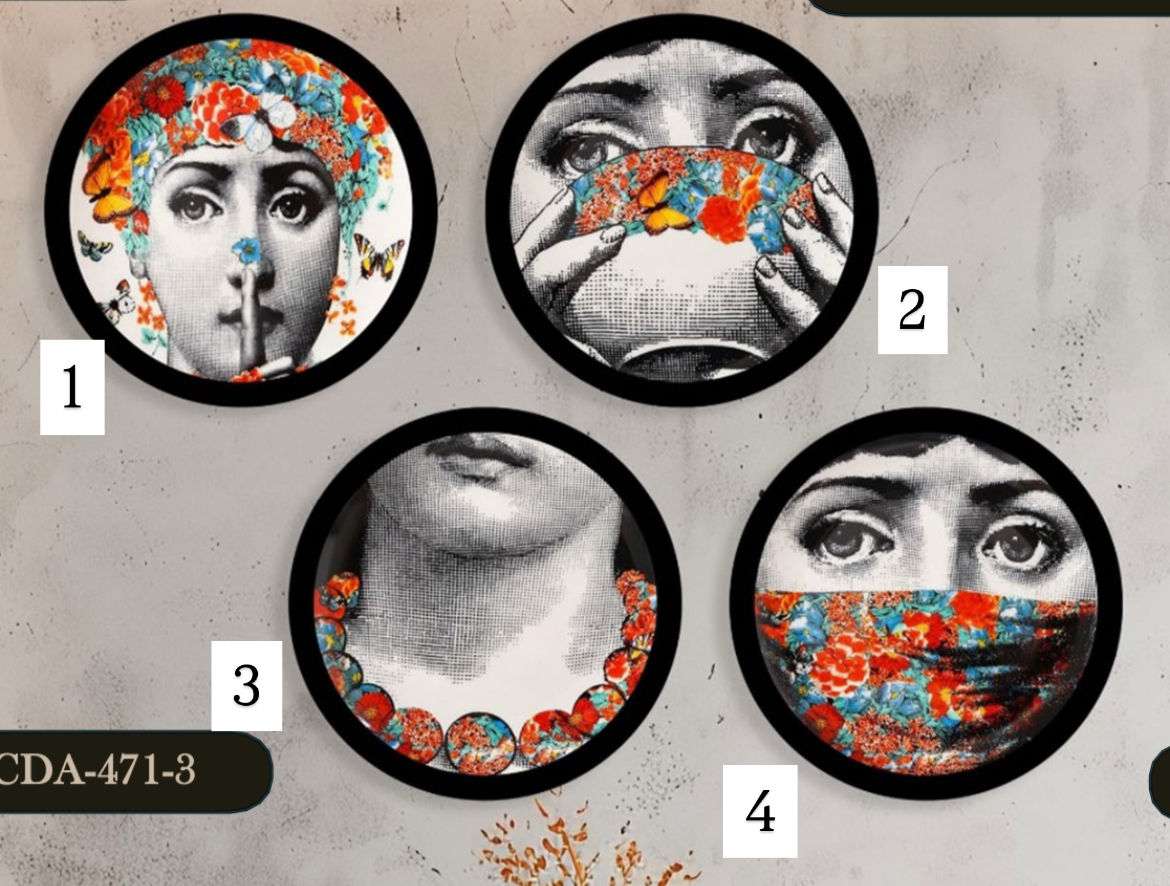 Fornasetti Model Cam Baskı Tablo 40 cm